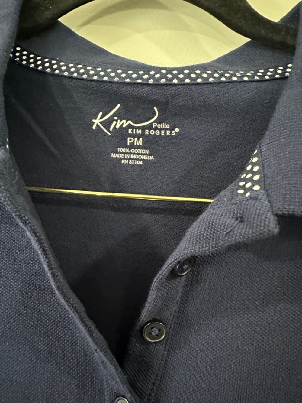 Kim Rogers Navy Short-Sleeve Polo Tee PM - Picture 2 of 4